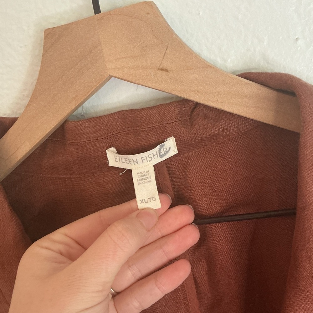 Eileen Fisher Women's Organic Linen Blazer Jacket Rust Orange size XL - Picture 6 of 9